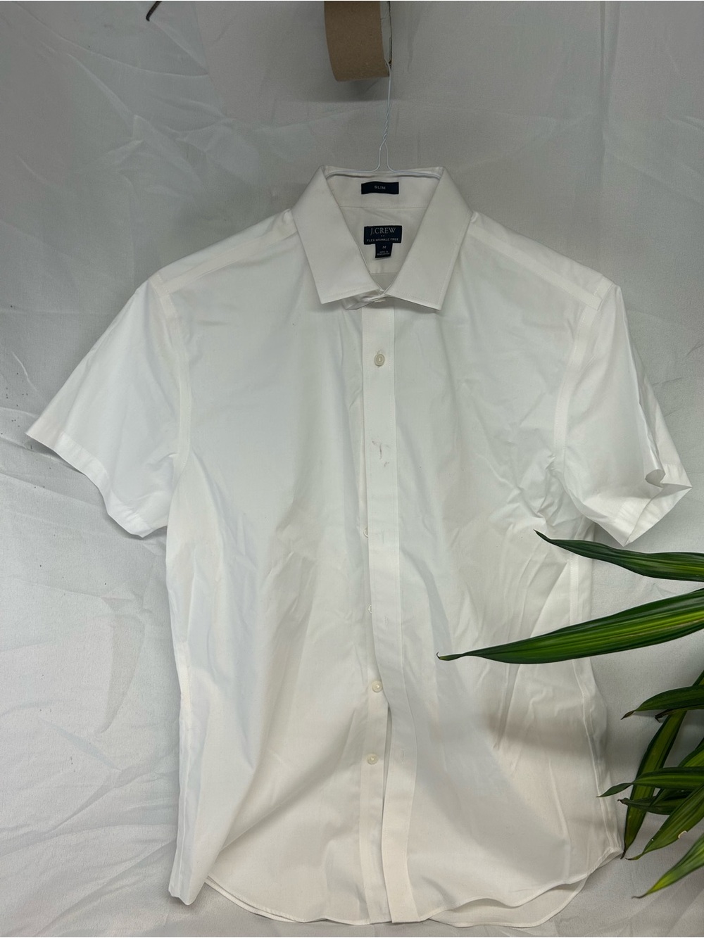 J. Crew White Short-Sleeve Button-Down Dress Shirt
